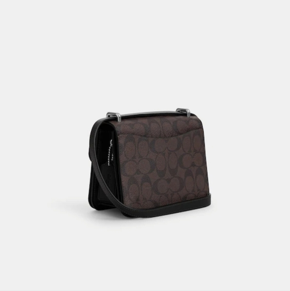 Morgan Square Crossbody In Signature Canvas With Rose Print - Picture 7 of 10